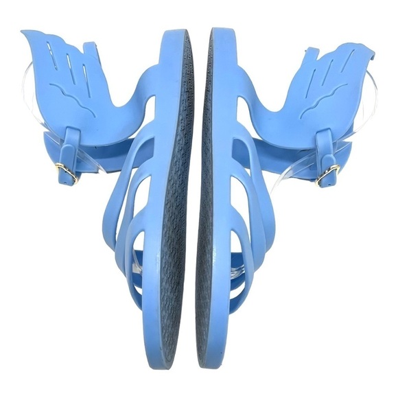 Ancient Greek Sandals Ikaria Winged Blue Jelly Sandals Women’s 38 Authentic - Picture 8 of 16